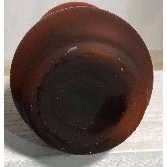 Vintage Frosted Amber Glass Candle Amber Unscented Wax - Picture 9 of 10
